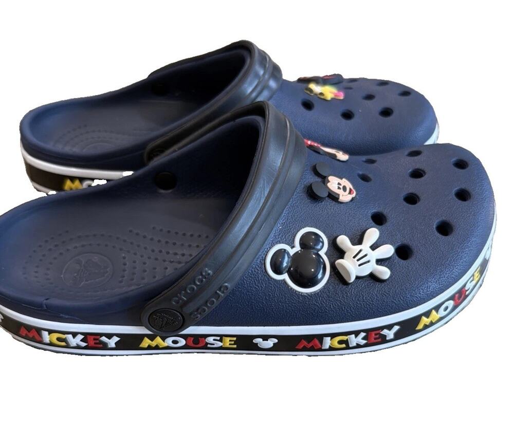 Crocs Disney Crocband Mickey III Clog Navy Blue Womens Size 9 Mens 7 205629-90H
